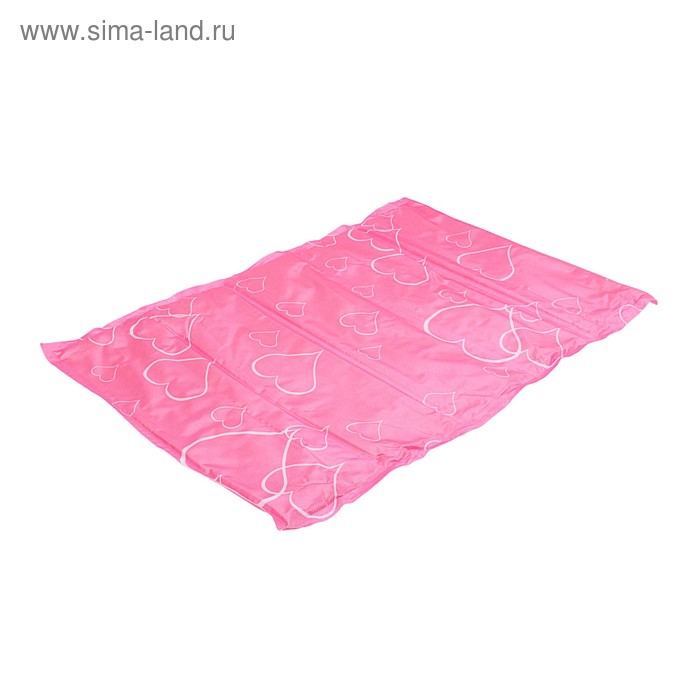 Охлаждающий коврик "Сердца", 60 х 40 см, розовый - Фото 1