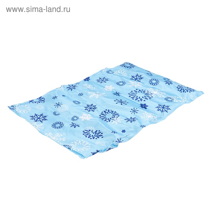 Охлаждающий коврик "Снежинки", 60 х 40 см, голубой - Фото 1