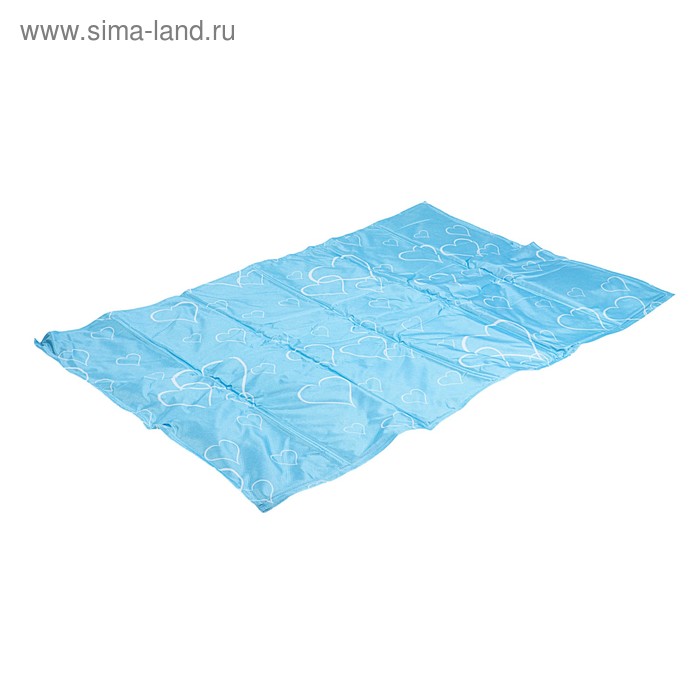 Охлаждающи коврик "Сердца", 90 х 60 см, голубой - Фото 1
