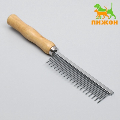Расчёска-разнозуб Wood, 20×3 см, с деревянной ручкой