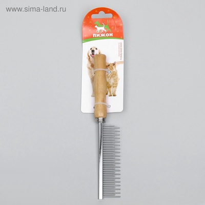 Расчёска-разнозуб Wood, 20×3 см, с деревянной ручкой
