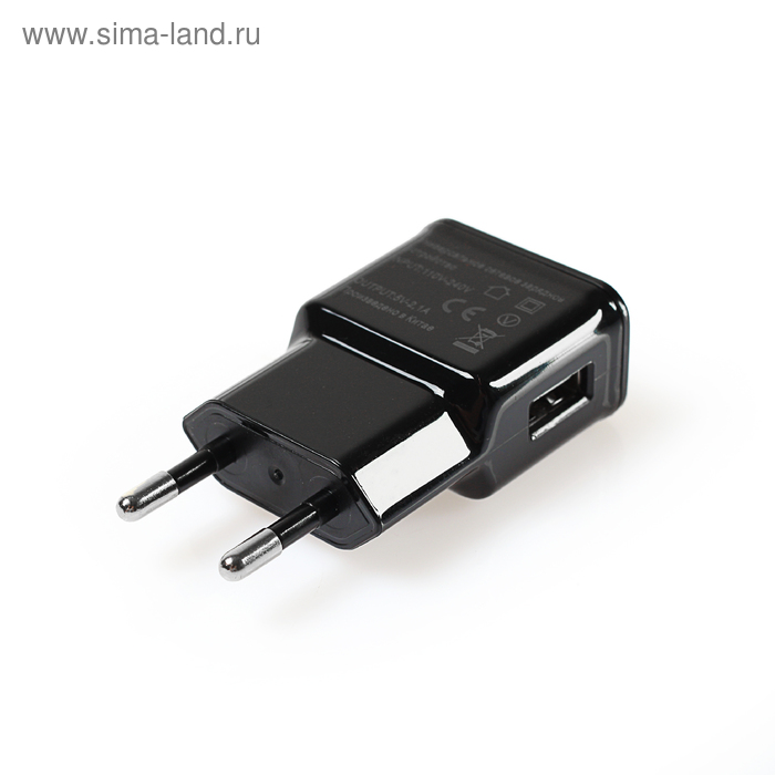 Сетевое зарядное устройство CODE, USB, 2.1 А, черное - Фото 1