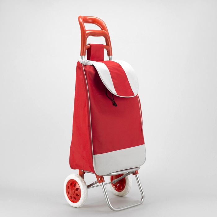 Сумка-тележка хозяйственная на шнуре, цвет красный - Фото 1