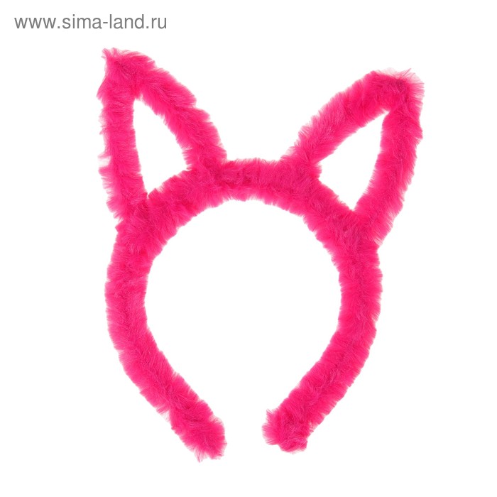 Карнавальный ободок «Кошечка», цвет фуксия - Фото 1