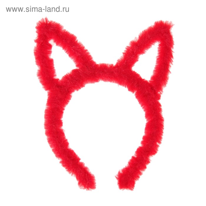 Карнавальный ободок «Кошечка», цвет красный - Фото 1