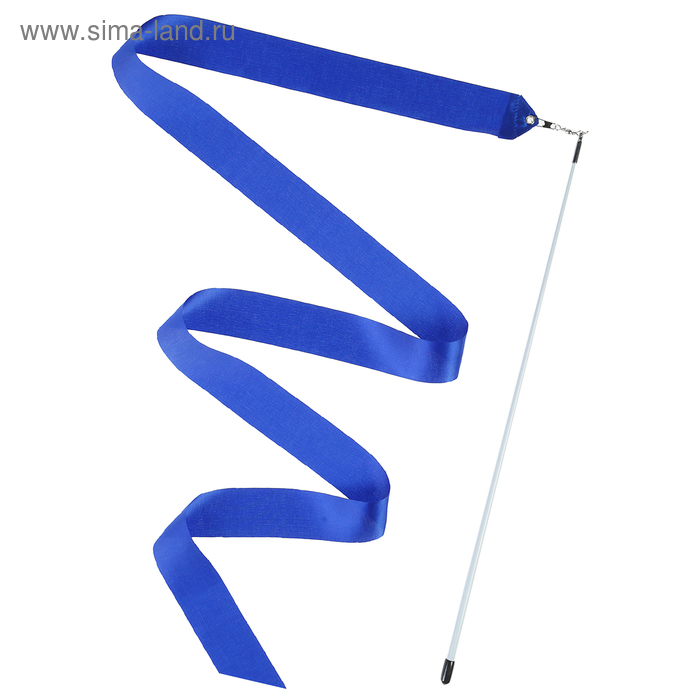 Лента гимнастическая с палочкой, 4 м, цвет синий - Фото 1