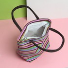 Косметичка сумка «Полоски», отдел на молнии, цвет розовый - Фото 3
