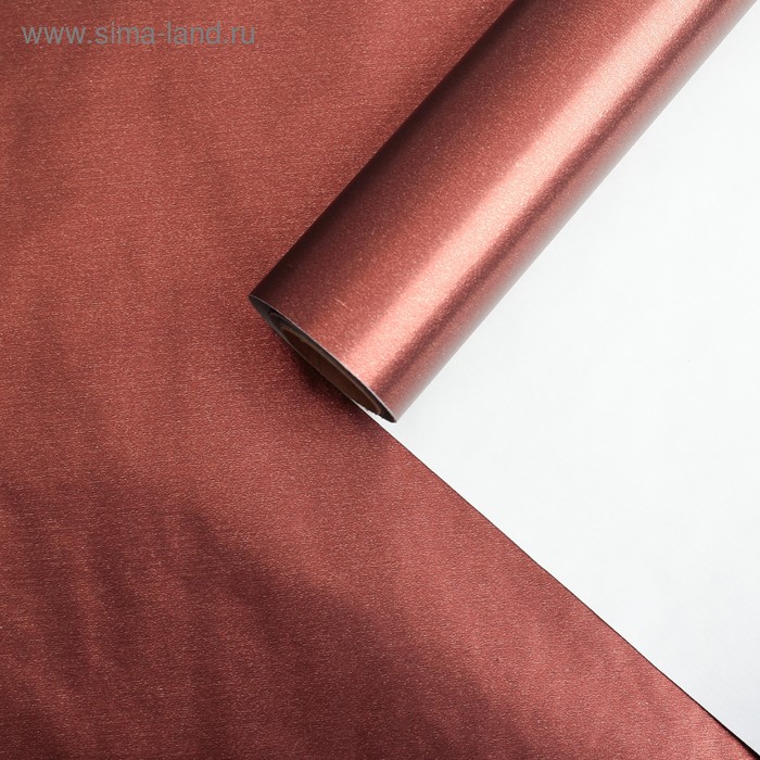 Бумага для декорирования крафт, RIBBED, металлизированная, шоколадный, 0,7 х 10 м - Фото 1