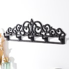 Настенные крючки декоративные «Узоры», чугун, 12.5×39.5×3.5 см - Фото 2