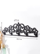 Настенные крючки декоративные «Узоры», чугун, 12.5×39.5×3.5 см - Фото 2