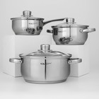 Набор кастрюль Катунь «Гретта», 3 предмета: кастрюли 2.2 л, 4.2 л, ковш 1.6 л, капсульное дно, индукция, нержавеющая сталь - Фото 2