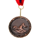 Медаль тематическая "Плавание" d=5 см, цвет бронза - Фото 2