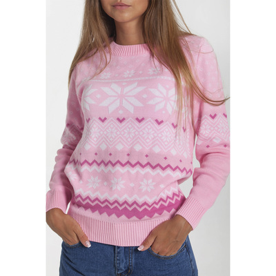 Джемпер женский KAFTAN «Снежинка», розовый, р. 44, акрил 100 %