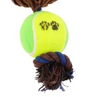 Игрушка для собак 3-в-1 "Обезьяна": канатная, мягкая с пищалкой, войлочный мяч, 30 см - Фото 4