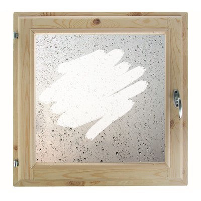 Окно 60х70 см, "Капли на стекле", однокамерный стеклопакет, уплотнитель, хвоя