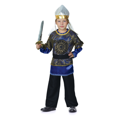 Карнавальный костюм «Богатырь Добрыня Никитич», р. 28, рост 98-104 см, синий