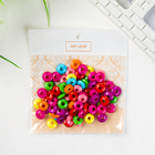 Бусины для творчества пластик "Колечки" цветные набор 100 шт 1,2х1,2 см - Фото 4