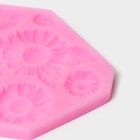 Молд «Подсолнухи», силикон, 12×9,5 см, цвет розовый - фото 4255610