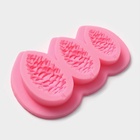 Молд для заливки Доляна «Шишки», силикон, 3 ячейки, 10.5×7 см, розовый - Фото 3