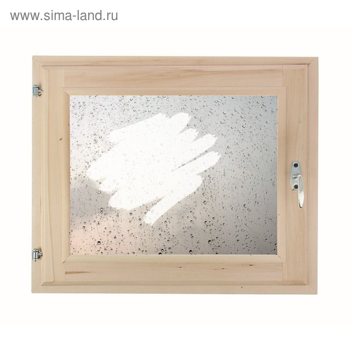 Окно 50х60 см, "Капли на стекле", однокамерный стеклопакет, уплотнитель - Фото 1
