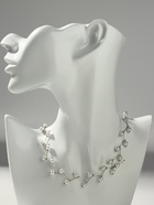 Бусы с жемчугом «Цветущая дорожка» шар №4, белые в серебре, L=38 см - фото 61520109