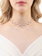 Бусы с жемчугом «Цветущая дорожка» шар №4, белые в серебре, L=38 см - Фото 2