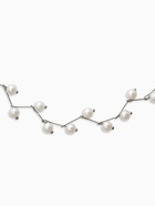 Бусы с жемчугом «Цветущая дорожка» шар №4, белые в серебре, L=38 см - фото 61520110