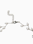 Бусы с жемчугом «Цветущая дорожка» шар №4, белые в серебре, L=38 см - фото 61520111