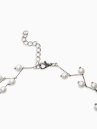 Бусы с жемчугом «Цветущая дорожка» шар №4, белые в серебре, L=38 см - Фото 4