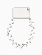 Бусы с жемчугом «Цветущая дорожка» шар №4, белые в серебре, L=38 см - Фото 5