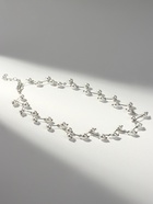 Бусы с жемчугом «Цветущая дорожка» шар №4, белые в серебре, L=38 см - Фото 8