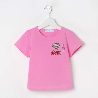 Футболка для девочки KAFTAN "Бриллиант", розовая, р. 30 (98-104 см) 3-4 лет