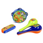 Набор музыкальных инструментов «Весёлый зоопарк»: бубен, 2 маракаса, губная гармошка, МИКС - Фото 7