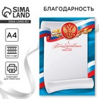 Благодарность А4 символика РФ, триколор, 157 г/м² - Фото 1
