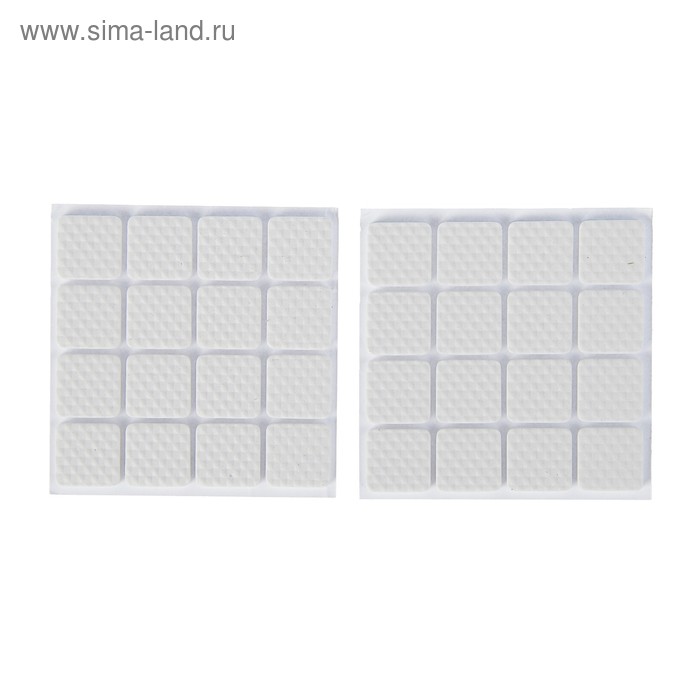 Накладка мебельная квадратная ТУНДРА, размер 18 х 18 мм, 32 шт, полимерная, цвет белый - Фото 1