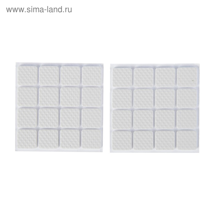 Накладка мебельная квадратная ТУНДРА, размер 18×18 мм, 32 шт., полимерная, белая - Фото 1