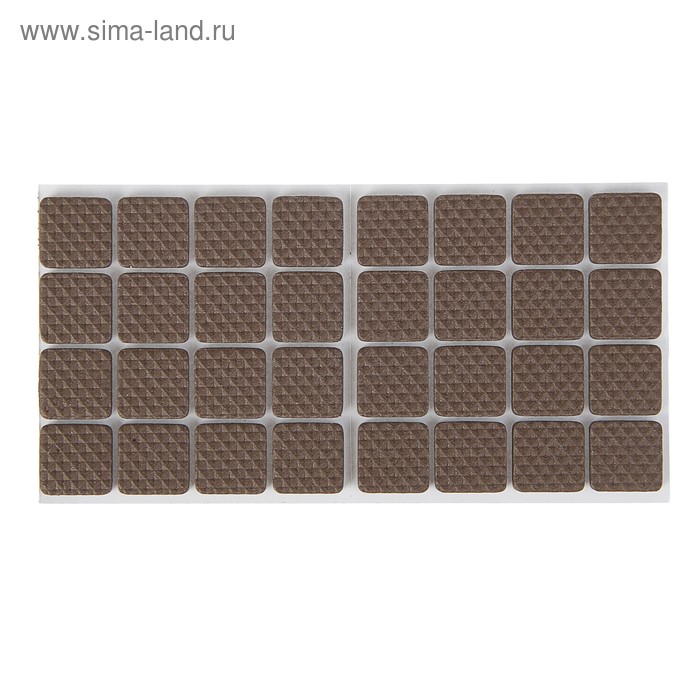 Накладка мебельная квадратная ТУНДРА, размер 18×18 мм, 32 шт., полимерная, коричневая - Фото 1