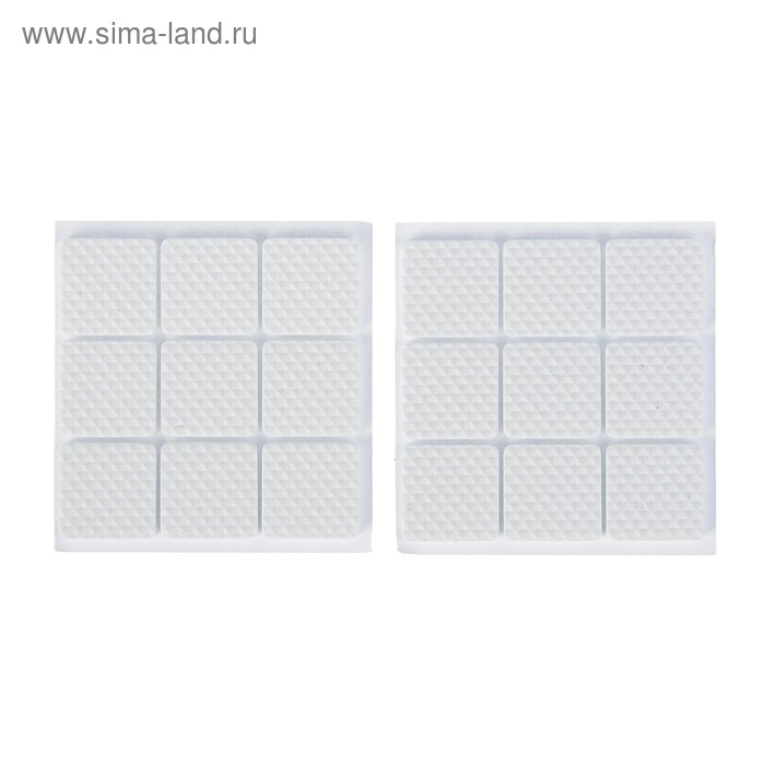 Накладка мебельная квадратная ТУНДРА, размер 25 х 25 мм, 18 шт, полимерная, цвет белый - Фото 1