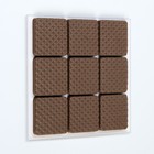 Накладка мебельная квадратная ТУНДРА, размер 25 х 25 мм, 18 шт., полимерная, коричневая - Фото 3