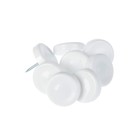 Накладка мебельная круглая ТУНДРА, d=24 мм, 8 шт., пластиковая, цвет белый - фото 8731855