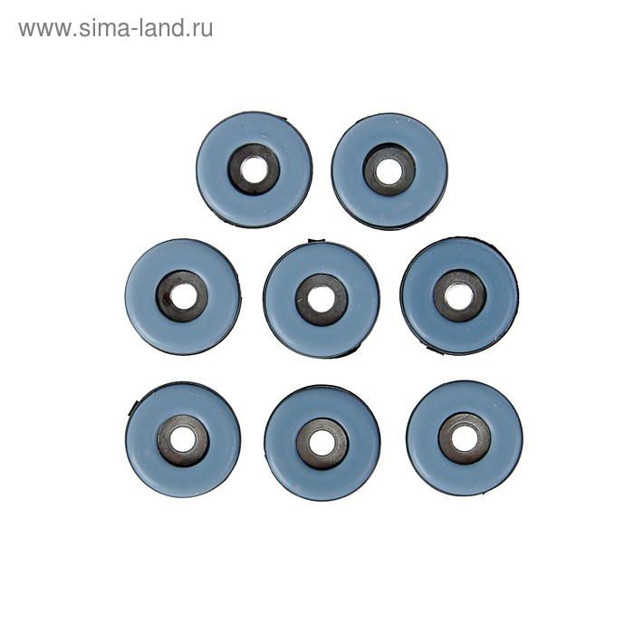 Накладка мебельная круглая ТУНДРА, d=25 мм, 8 шт., полимерная, цвет серый - Фото 1