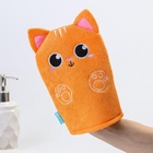 Мочалка детская для купания «Котик», варежка, из махры - Фото 3
