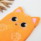 Мочалка детская для купания «Котик», варежка, из махры - Фото 4