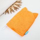 Мочалка детская для купания «Котик», варежка, из махры  (артикул 3612501)  большой выбор товаров оптом и в розницу по низким ценам с доставкой