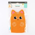 Мочалка детская для купания «Котик», варежка, из махры - Фото 5