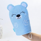 Мочалка детская для купания «Мишка», варежка, из махры - Фото 5