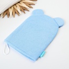 Мочалка детская для купания «Мишка», варежка, из махры  (артикул 3612502)  большой выбор товаров оптом и в розницу по низким ценам с доставкой