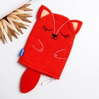 Мочалка детская для купания «Лисичка», варежка, из махры - Фото 2