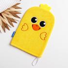 Мочалка детская для купания «Утёнок», варежка, из махры - Фото 1