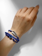 Браслет-оберег «Глазик» перо, синий с чернёным серебром (комплект 2 шт) - фото 35230304